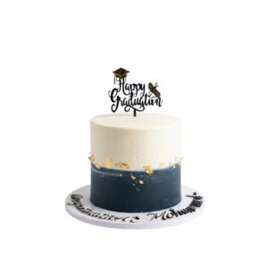 Black & White Graduation Celebration Cake