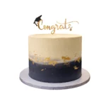 Royal Graduation Cake – Black & Gold Edition