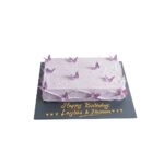 Purple Butterfly Rectangle Cake