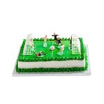 Football Ground Green Cream Cake