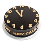 New Year Black & Gold Clock Cake