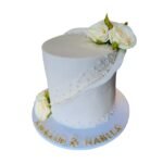 Timeless Pearl & Petals Cake