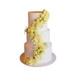 Cascade White Rose Wedding Cake