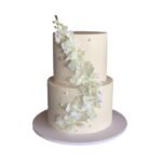 Luxury Elegant White Floral Two-Tier Cake