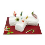Festive White Yule Log Xmas Cake