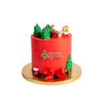 Elegant Bow Christmas Tree Cake