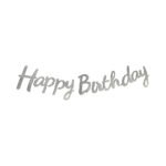 Glittery Silver Happy Birthday Banner