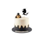 Black & Gold Wave Graduation Cake