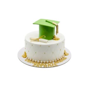 Classic Green Cap Graduation Cake
