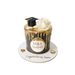 Black & Gold MBA Graduation Cake