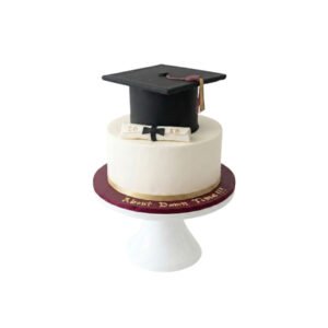 Elegant White Graduation Cake