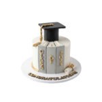 Grey Books Design Grad Cake