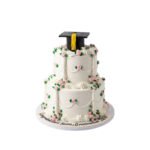 Pink Blossom Rose Graduation Cake