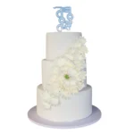 3 Tier White Peony Floral Cake