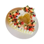 Heart Shape Fruits Cake