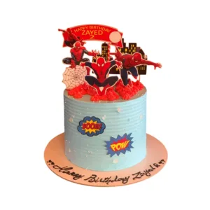 Spiderman Blue Cream Cake
