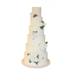 Classic White & Gold Wedding Cake