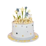 New Year White & Gold Star Cake