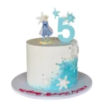 Elsa Toy White & Blue Cake
