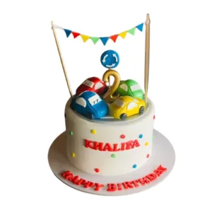 Colorful Race Car Cake