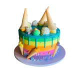 Rainbow Cone Cream Cake