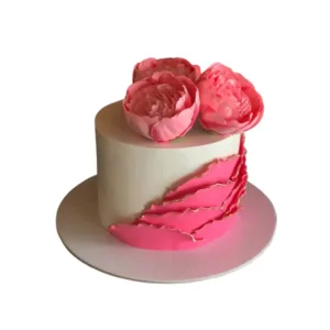 Pink Peony Floral Cake