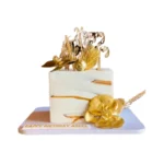 Golden White Square Cake