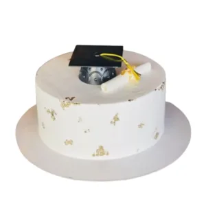 White Graduation Celebration Cake