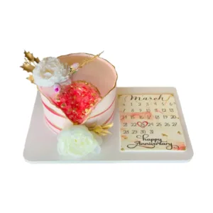 Pink Crystal Anniversary Cake