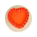 Red Rose Cream Heart Cake
