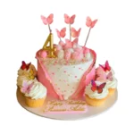 Butterfly Celebration Cake with Cupcakes