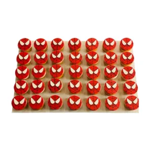 SpiderMan Face Cupcakes