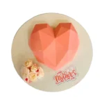 Diamond Peach Heart Shape Cake
