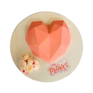 Diamond Peach Heart Shape Cake