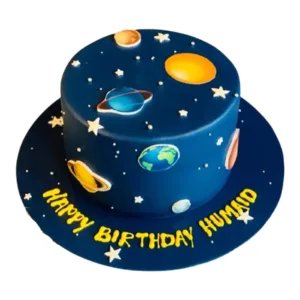 Galaxy Planets Space Theme Cake