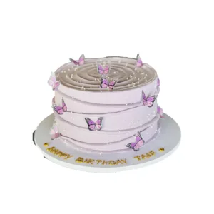 Purple Butterfly Cream Cake