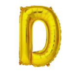 Letter D Helium Foil Balloon, Gold