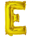 Letter E Helium Foil Balloon, Gold