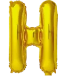 Letter H Helium Foil Balloon, Gold
