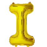 Letter I Helium Foil Balloon, Gold