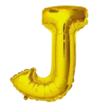 Letter J Helium Foil Balloon, Gold
