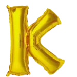 Letter K Helium Foil Balloon, Gold