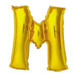 Letter M Helium Foil Balloon, Gold