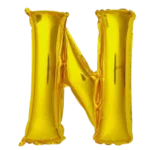 Letter N Helium Foil Balloon, Gold