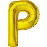 Letter P Helium Foil Balloon, Gold