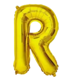 Letter R Helium Foil Balloon, Gold