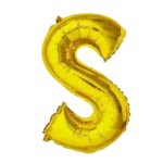 Letter S Helium Foil Balloon, Gold
