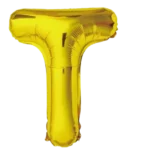 Letter T Helium Foil Balloon, Gold