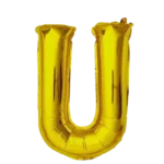 Letter U Helium Foil Balloon, Gold