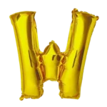 Letter W Helium Foil Balloon, Gold